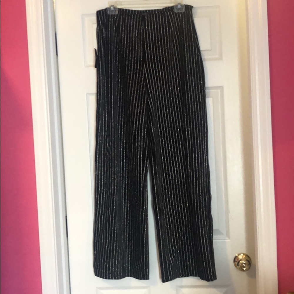 Silver pin striped flare pants - never worn